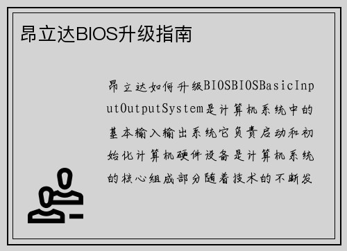 昂立达BIOS升级指南